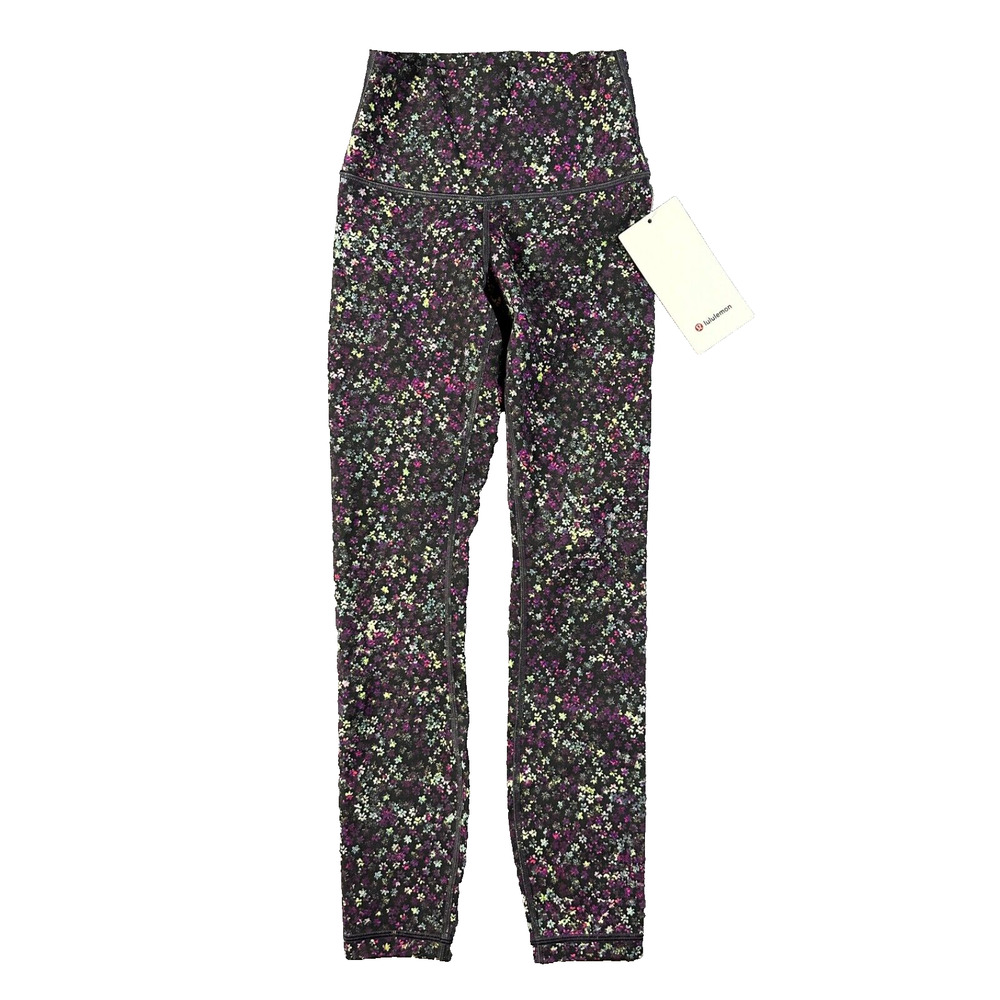 Lululemon Wunder Under HR Tight 25" FLRM Floral Black Size 2